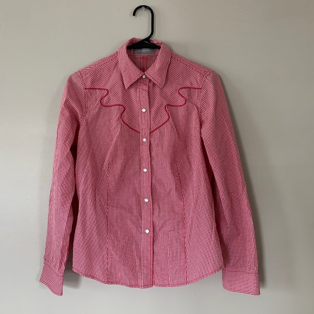 Vintage western gingham cowgirl shirt
